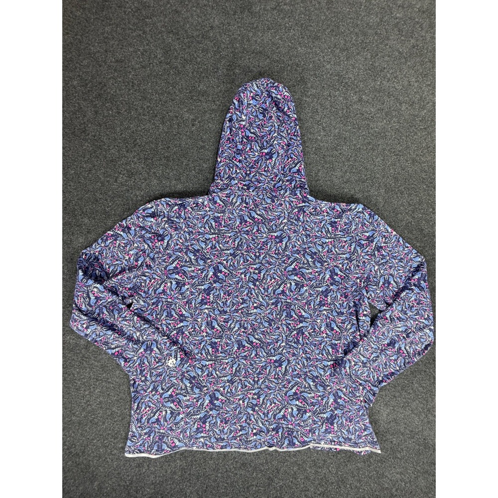Greyson Hoodie Mens XXL Blue Butterfly‎ Print Performance Side Zip Pullover - Picture 3 of 10